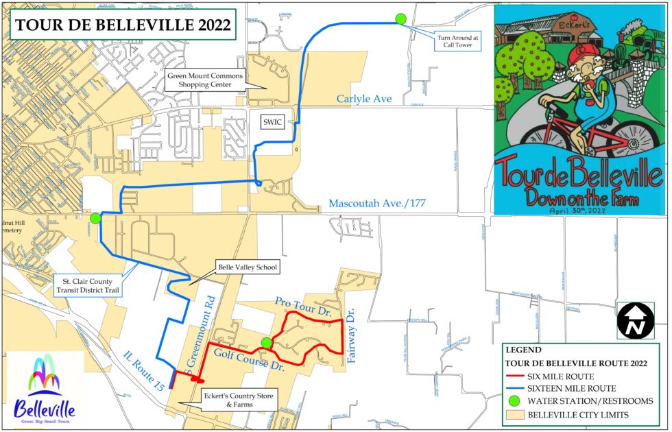 Bike Route Tour de Belleville April 30, 2022